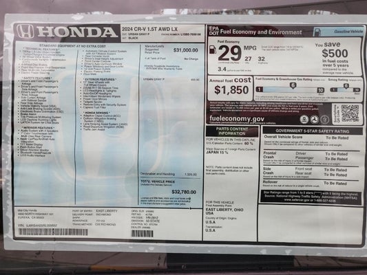 2024 Honda CR-V LX in Eureka, CA - Mid-City Motor World