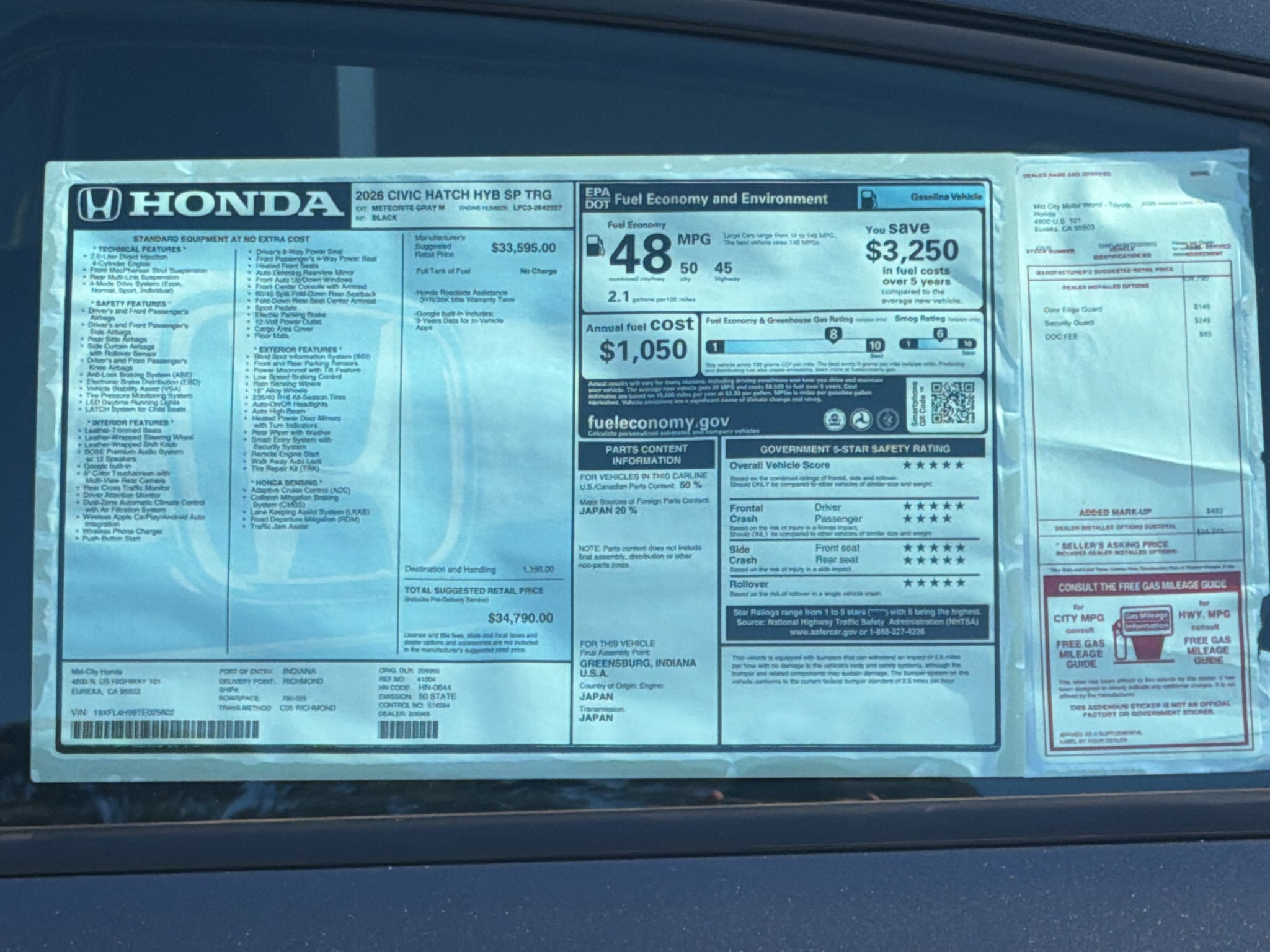 2026 Honda Civic Hybrid Sport Touring