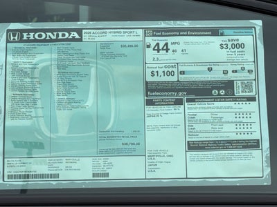 2026 Honda Accord Hybrid Sport-L