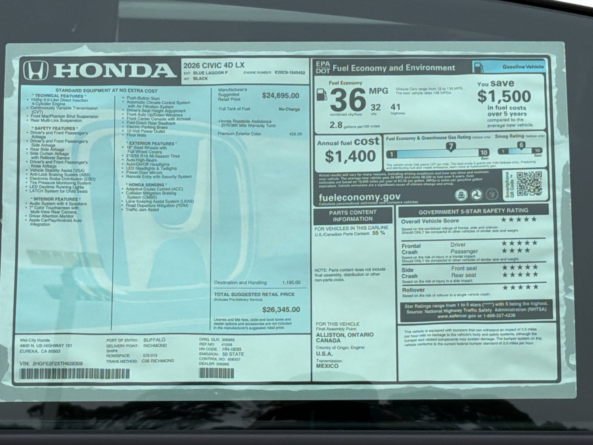 2026 Honda Civic LX