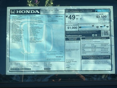 2026 Honda Civic Hybrid Sport