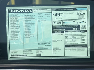 2026 Honda Civic Hybrid Sport Touring