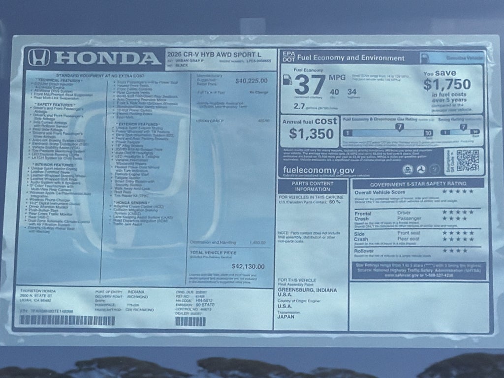 2026 Honda CR-V Hybrid Sport-L