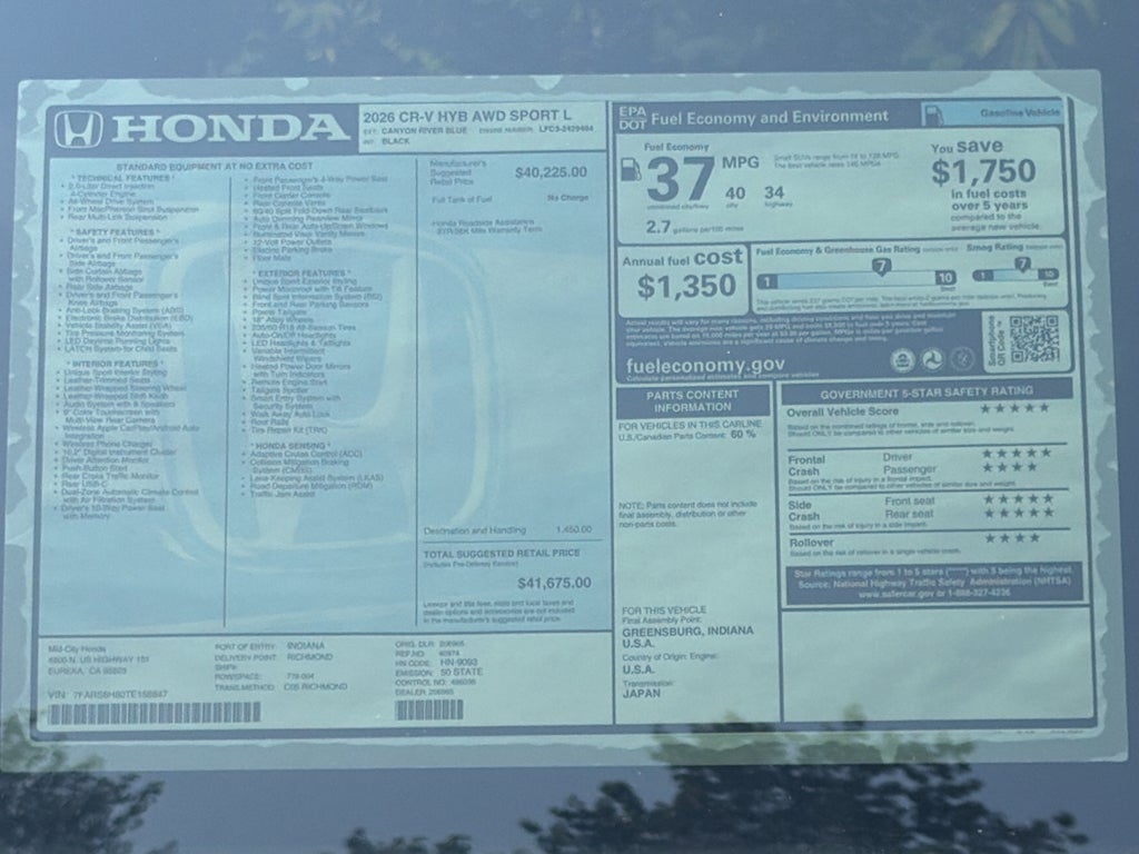 2026 Honda CR-V Hybrid Sport-L