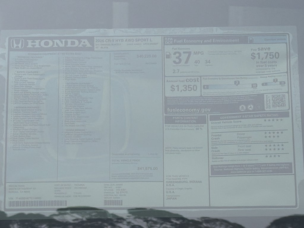 2026 Honda CR-V Hybrid Sport-L