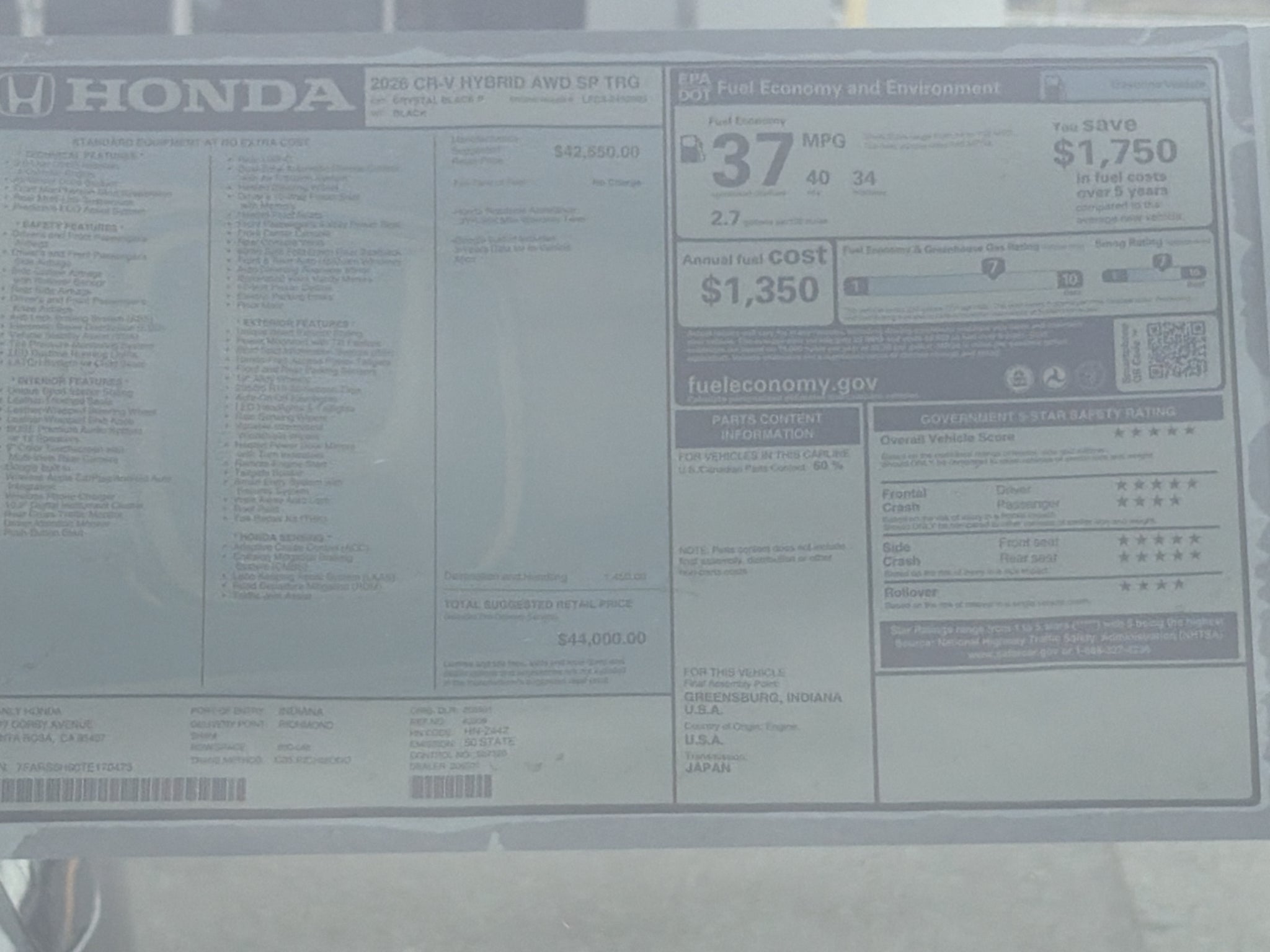 2026 Honda CR-V Hybrid Sport Touring