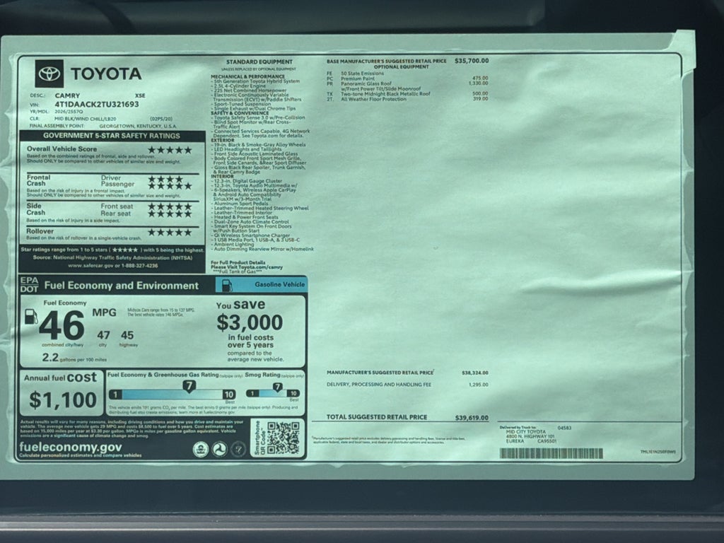 2026 Toyota Camry XSE