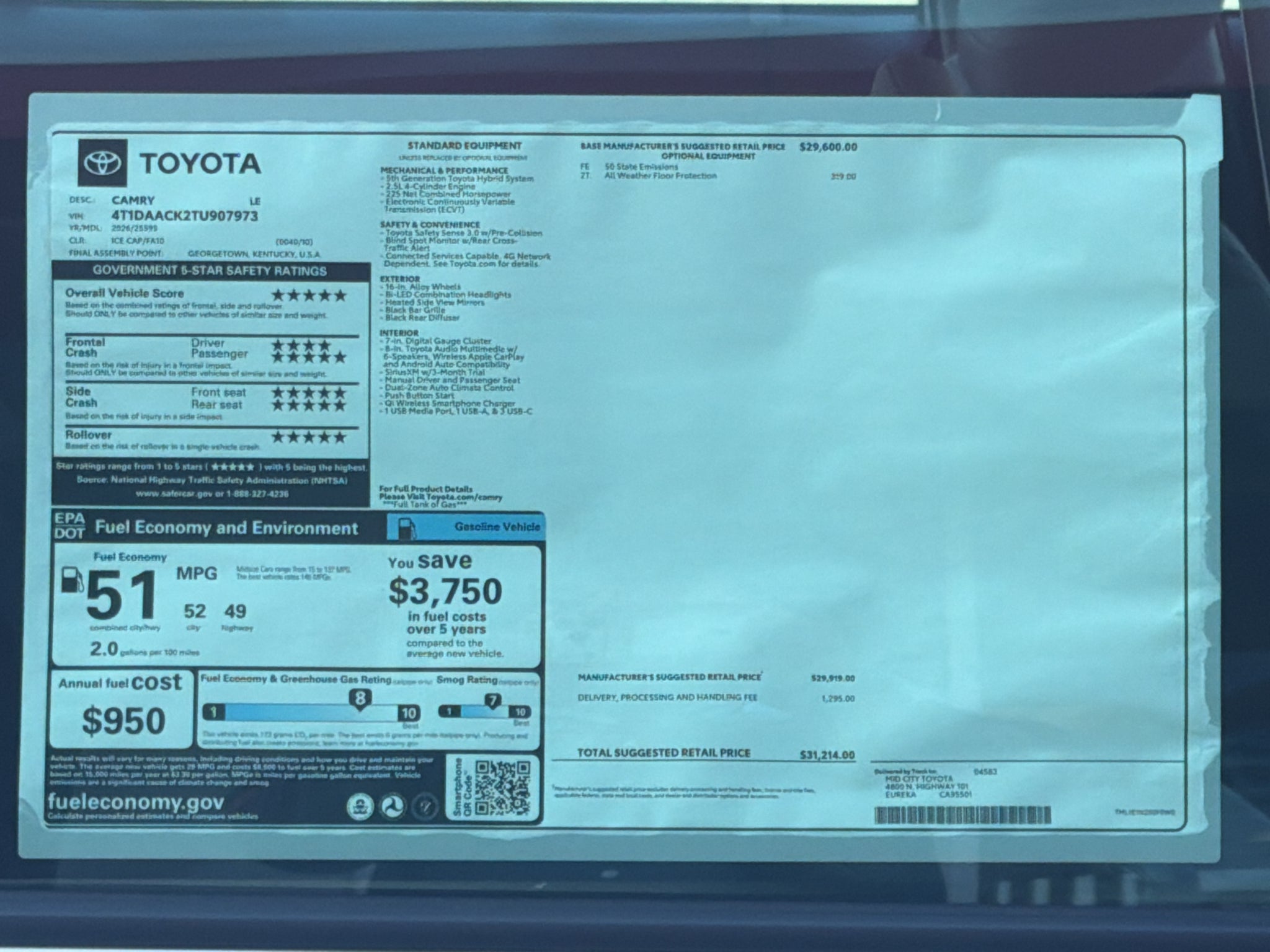 2026 Toyota Camry Hybrid LE