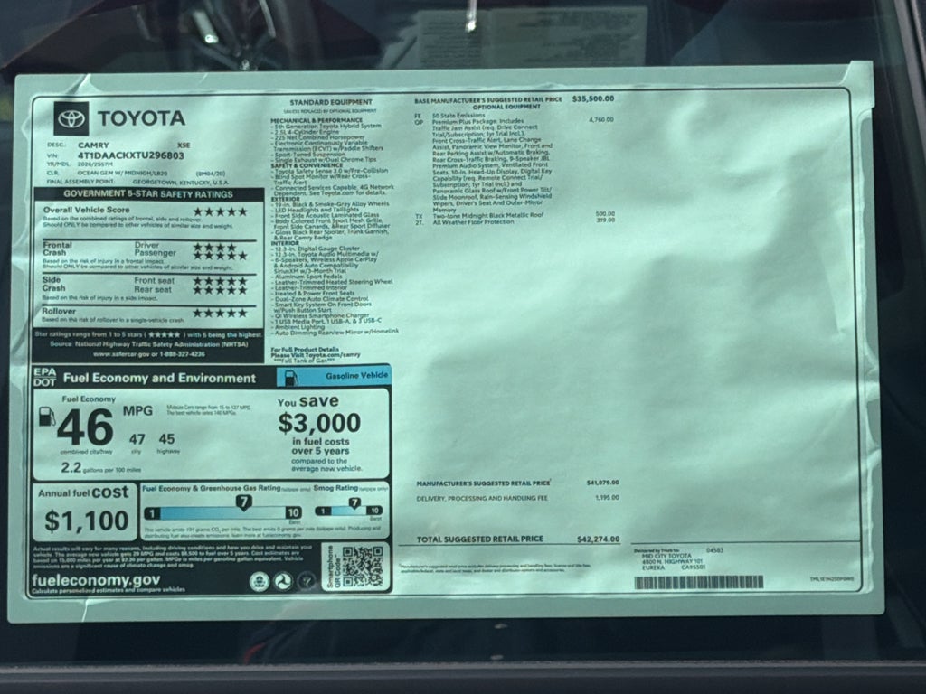 2026 Toyota Camry XSE