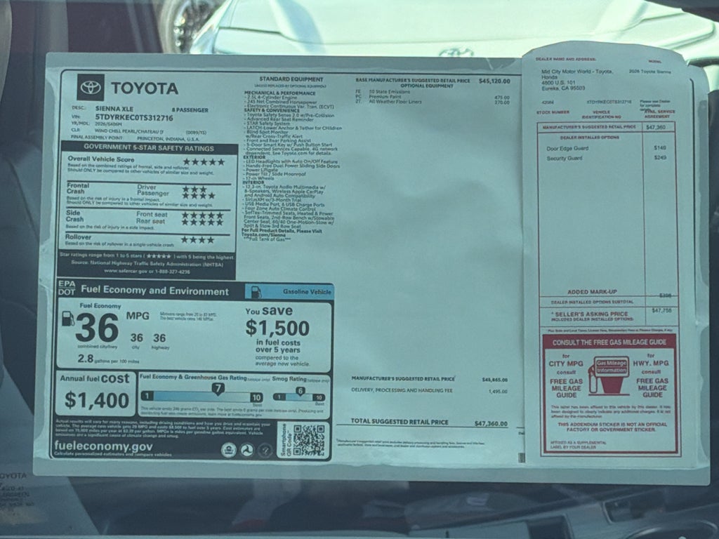 2026 Toyota Sienna XLE