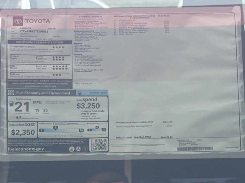 2026 Toyota 4Runner SR5