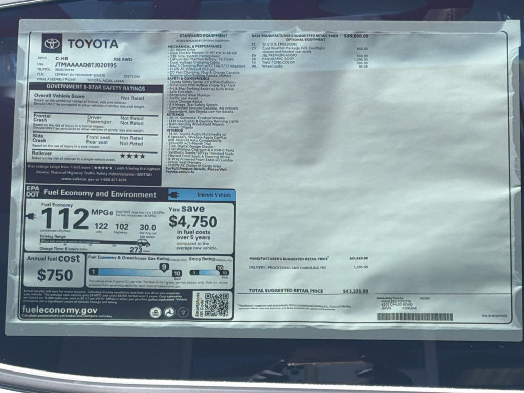 2026 Toyota C-HR XSE
